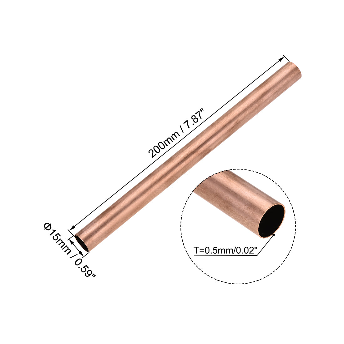 Harfington Copper Round Tube Seamless Pipes Tubing