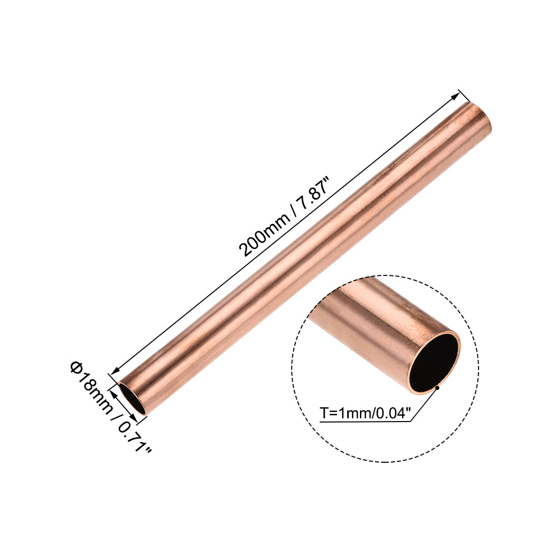 Harfington Copper Round Tube Straight Pipes Tubing