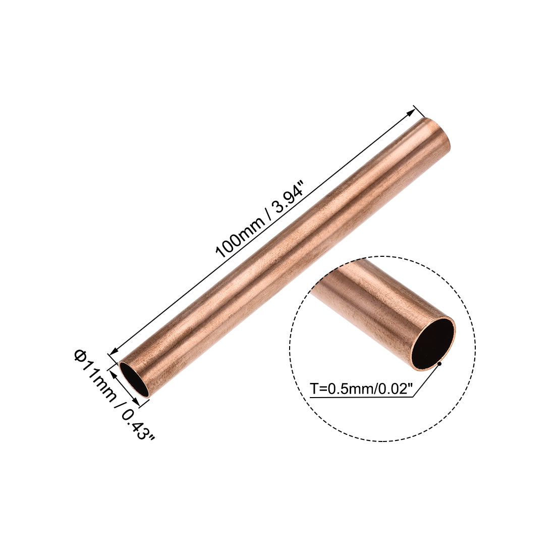 Harfington Copper Round Tube Seamless Pipes Tubing