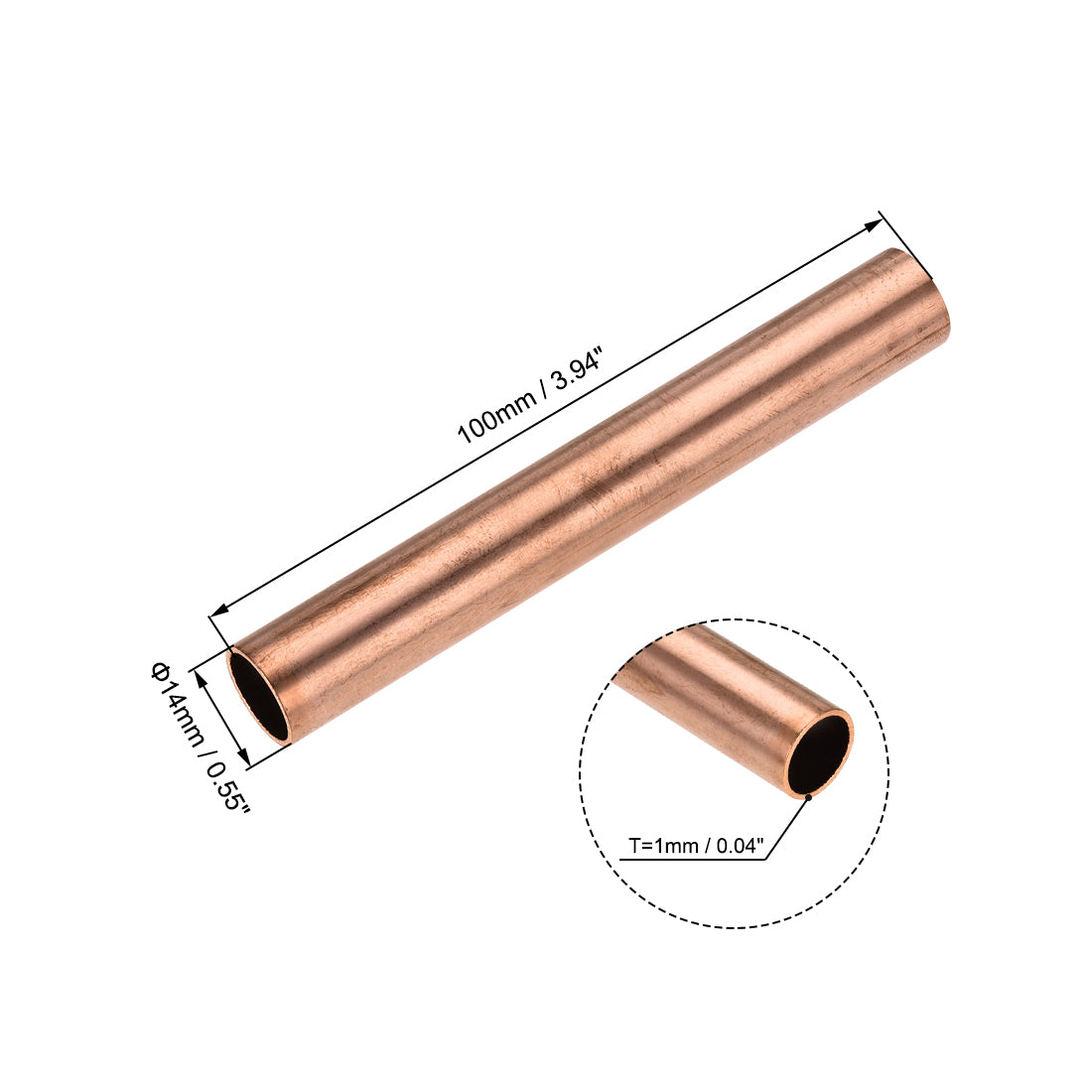 Harfington Copper Round Tube Straight Pipes Tubing