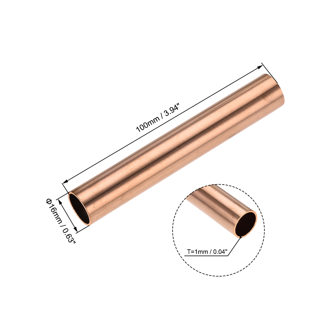 Harfington Copper Round Tube Straight Pipes Tubing