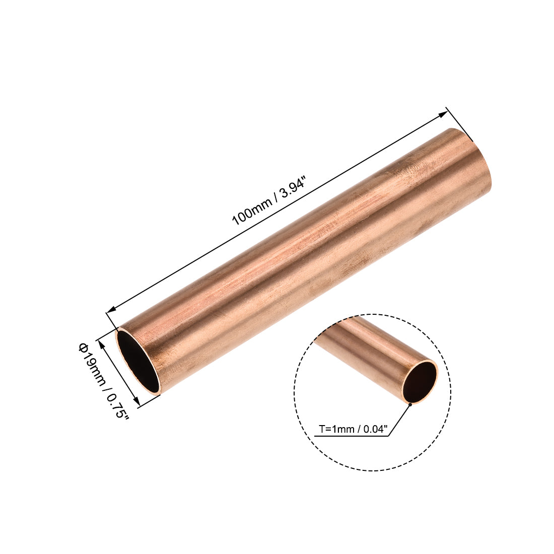 Harfington Copper Round Tube, Seamless Straight Tubing