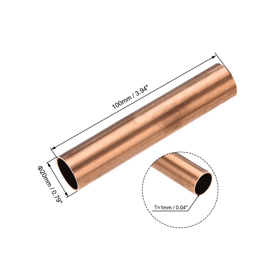 Harfington Copper Round Tube Straight Pipes Tubing