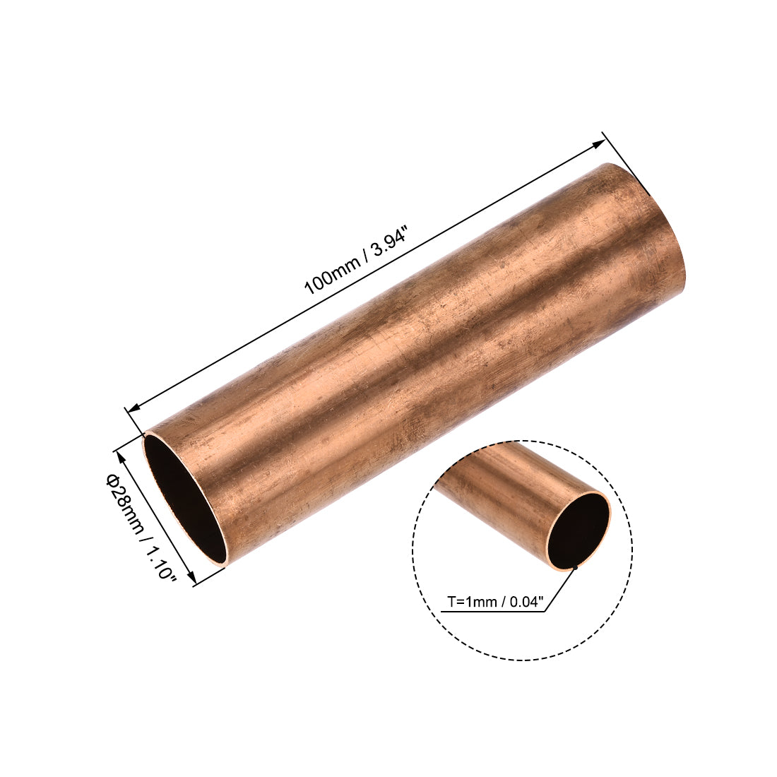 Harfington Copper Round Tube Seamless Pipes Tubing
