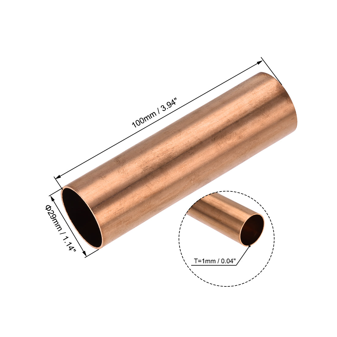 Harfington Copper Round Tube Seamless Pipes Tubing