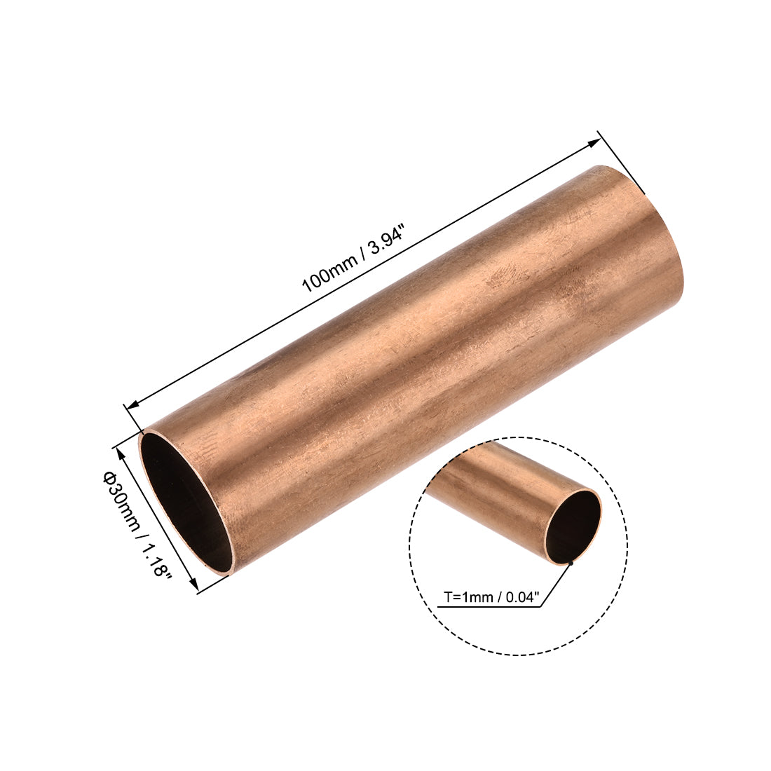 Harfington Copper Round Tube Seamless Pipes Tubing