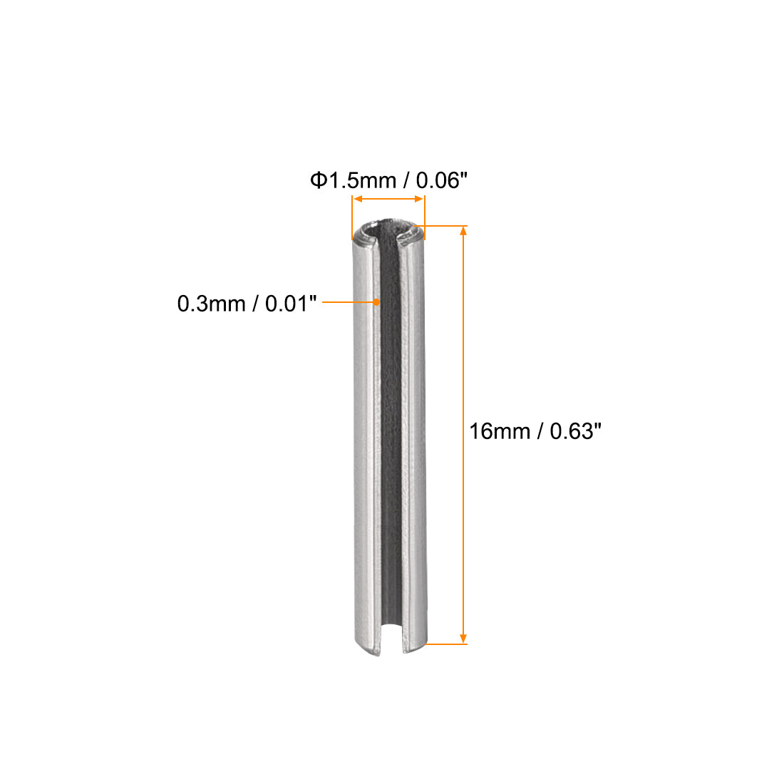 Harfington 304 Stainless Steel Split Spring Roll Dowel Pins Plain Finish 20Pcs