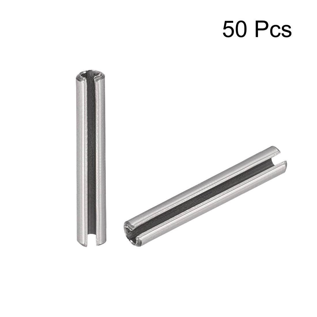 Harfington 304 Stainless Steel Split Spring Roll Dowel Pins Plain Finish 50Pcs