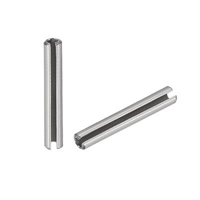 Harfington 304 Stainless Steel Split Spring Roll Dowel Pins Plain Finish 50Pcs