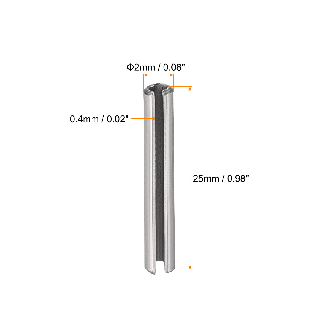Harfington 304 Stainless Steel Split Spring Roll Dowel Pins Plain Finish 20Pcs
