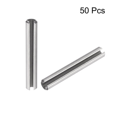 Harfington 304 Stainless Steel Split Spring Roll Dowel Pins Plain Finish 50Pcs
