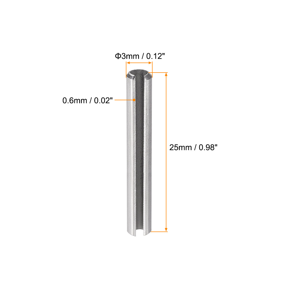 Harfington 304 Stainless Steel Split Spring Roll Dowel Pins Plain Finish 20Pcs