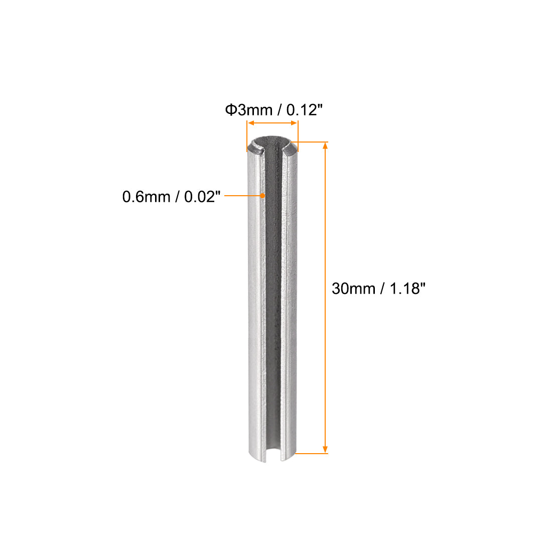 Harfington 304 Stainless Steel Split Spring Roll Dowel Pins Plain Finish 20Pcs