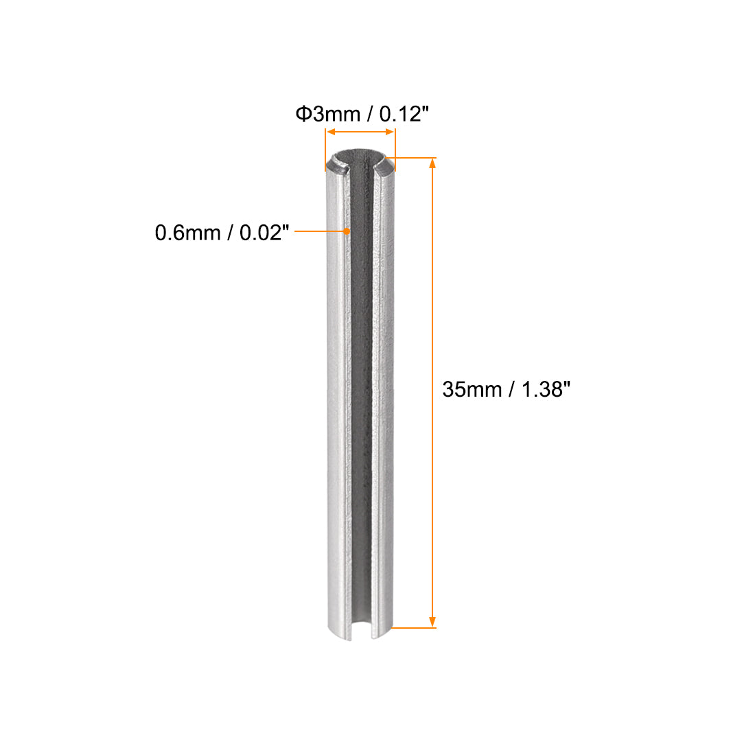 Harfington 304 Stainless Steel Split Spring Roll Dowel Pins Plain Finish 20Pcs