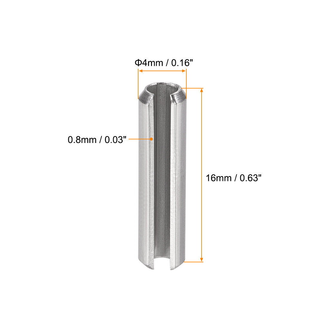 Harfington 304 Stainless Steel Split Spring Roll Dowel Pins Plain Finish 20Pcs