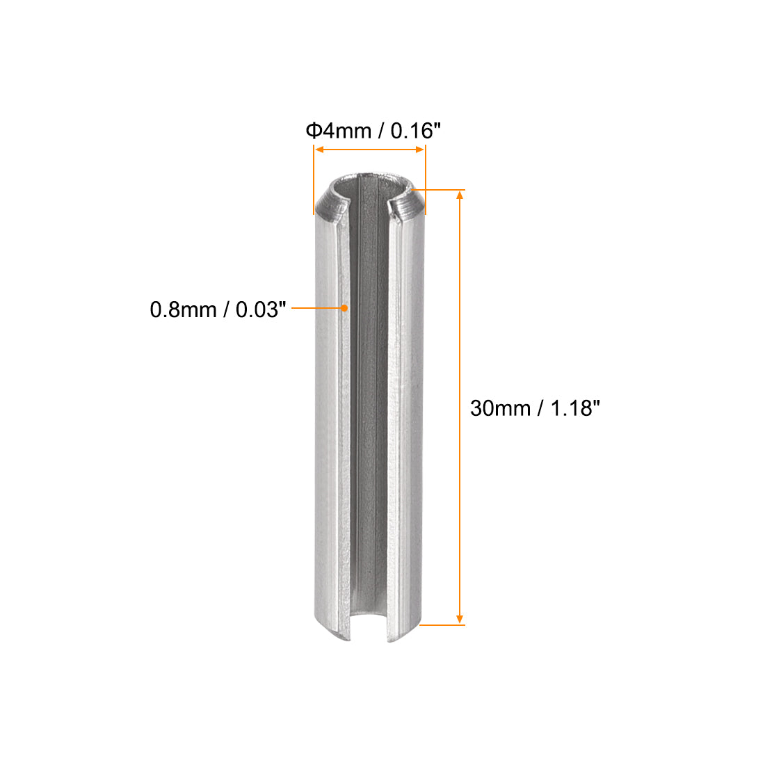 Harfington 304 Stainless Steel Split Spring Roll Dowel Pins Plain Finish 20Pcs