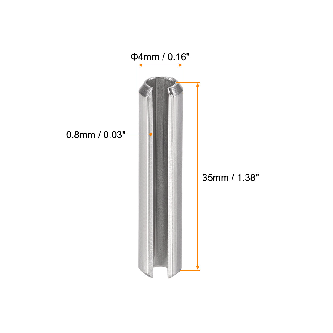 Harfington 304 Stainless Steel Split Spring Roll Dowel Pins Plain Finish 20Pcs