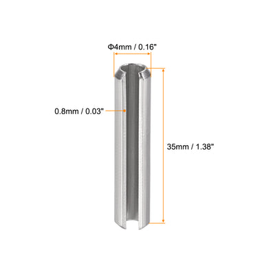 Harfington 304 Stainless Steel Split Spring Roll Dowel Pins Plain Finish 20Pcs