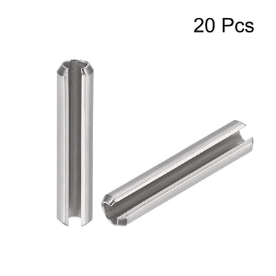 Harfington 304 Stainless Steel Split Spring Roll Dowel Pins Plain Finish 20Pcs