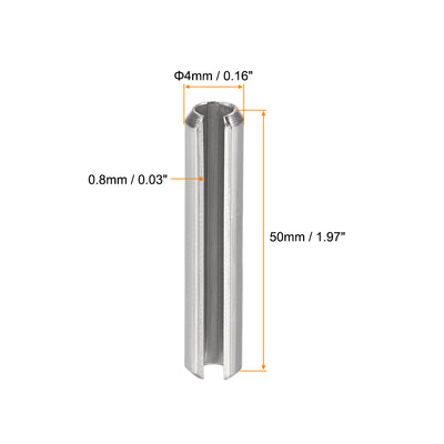 Harfington 304 Stainless Steel Split Spring Roll Dowel Pins Plain Finish 20Pcs