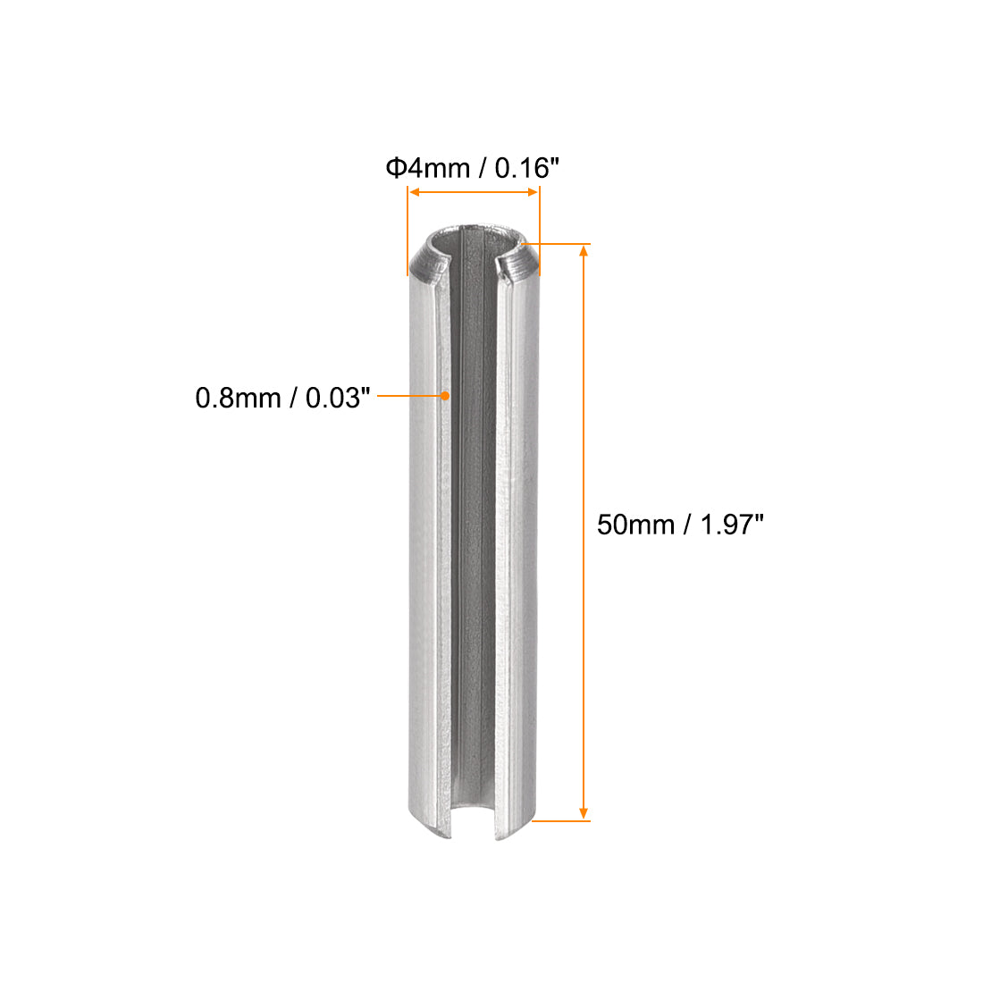 Harfington 304 Stainless Steel Split Spring Roll Dowel Pins Plain Finish 20Pcs