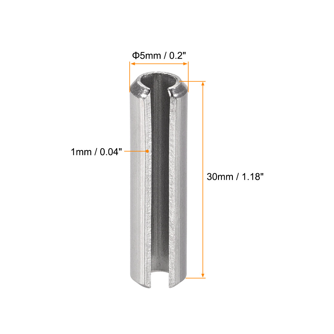 Harfington 304 Stainless Steel Split Spring Roll Dowel Pins Plain Finish 10Pcs