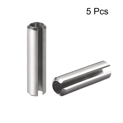 Harfington 304 Stainless Steel Split Spring Roll Dowel Pins Plain Finish 5Pcs