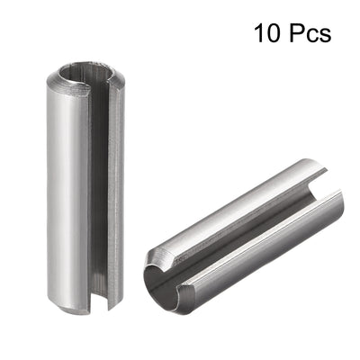 Harfington 304 Stainless Steel Split Spring Roll Dowel Pins Plain Finish 10Pcs