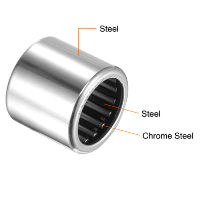 Harfington Needle Roller Bearings, Open End, Stamping Steel Drawn Cup Chrome Steel Rollers Metric