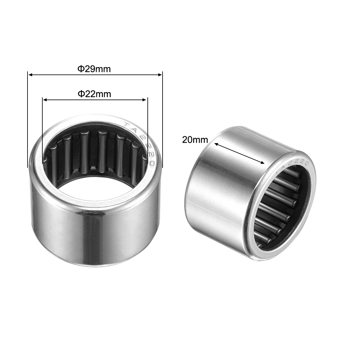 Harfington Needle Roller Bearings, Open End, Stamping Steel Drawn Cup Chrome Steel Rollers Metric