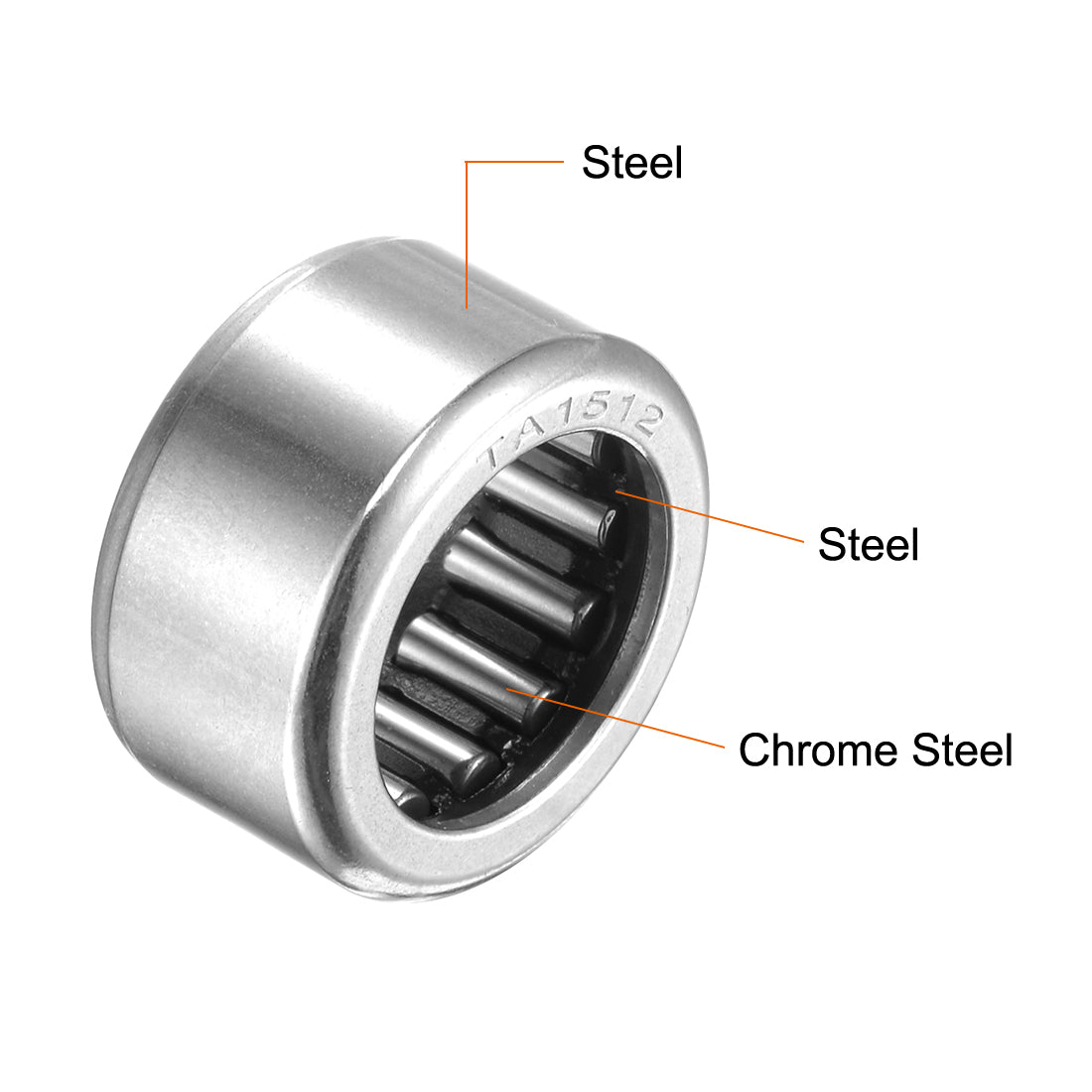 Harfington Needle Roller Bearings, Open End, Stamping Steel Drawn Cup Chrome Steel Rollers Metric
