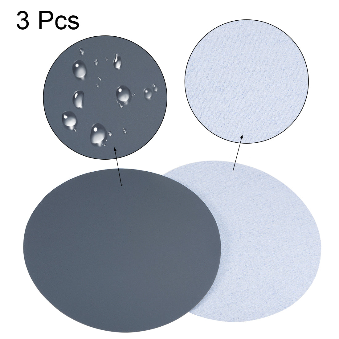 Harfington 8-Inch Hook and Loop Sanding Disc Wet / Dry Silicon Carbide 1500 Grit 3 Pcs