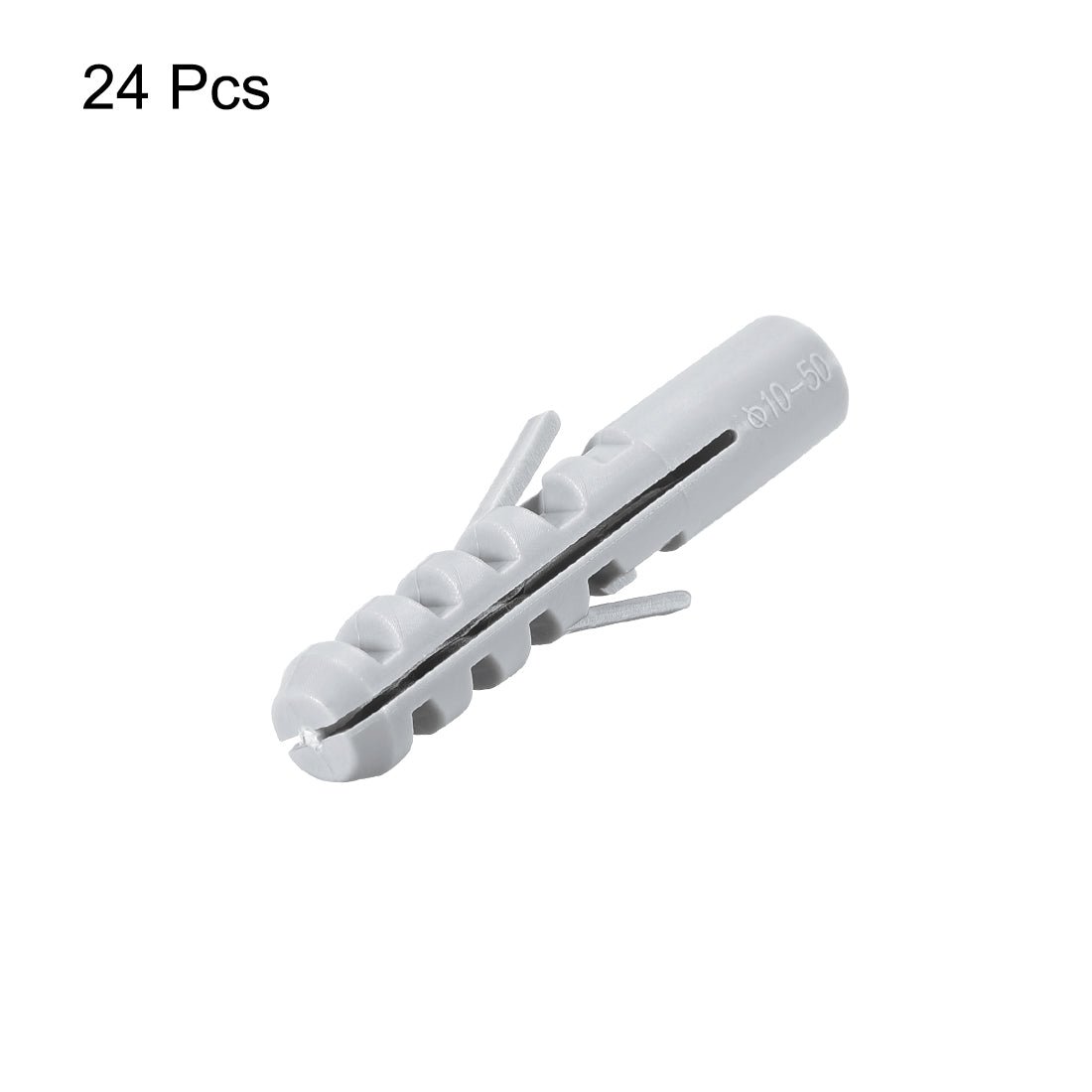 Harfington 10x50mm Plastic Expansion Tube Bolts Column Frame Fixings Gray 24pcs