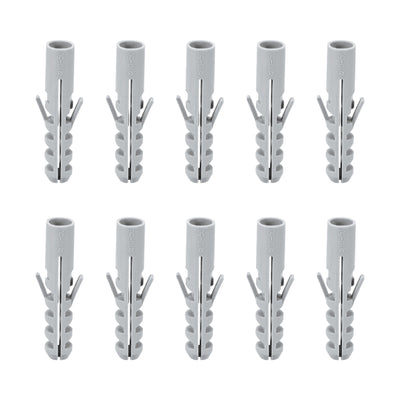 Harfington 10x50mm Plastic Expansion Tube Bolts Column Frame Fixings Gray 24pcs