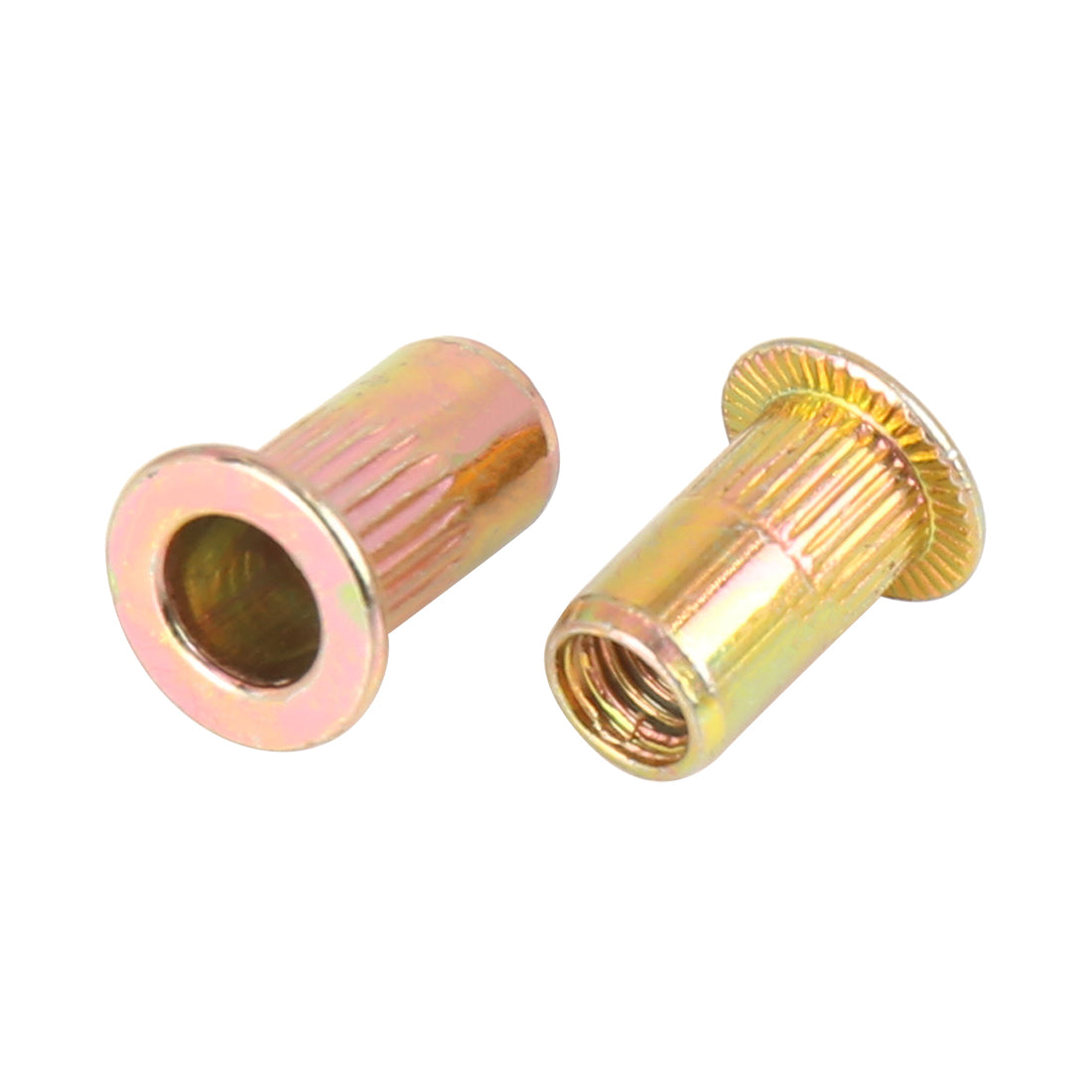 Harfington 110 Pcs Zinc Plated Carbon Steel Car Flat Head Rivet Nut Threaded Insert