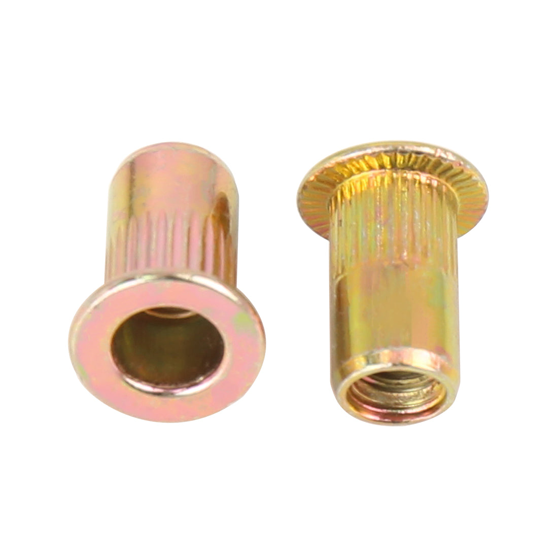 Harfington 110 Pcs Zinc Plated Carbon Steel Car Flat Head Rivet Nut Threaded Insert