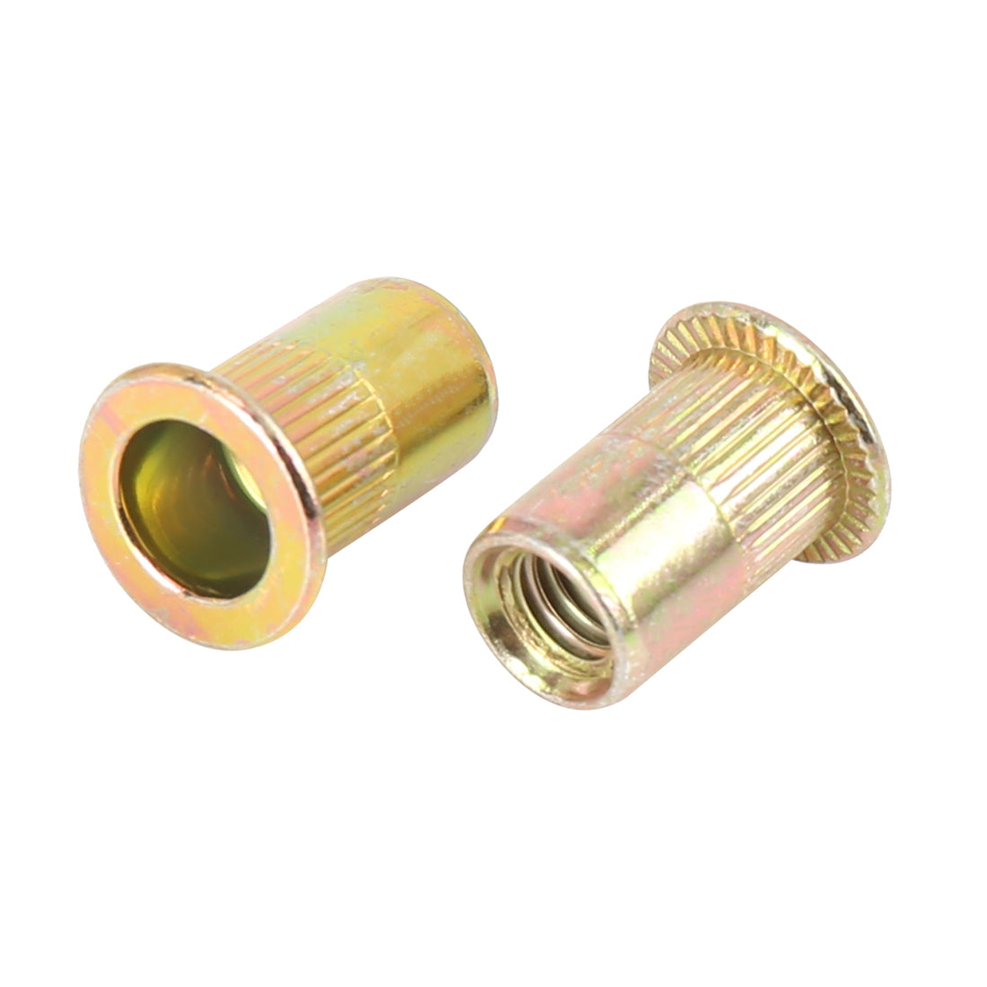 Harfington 110 Pcs Zinc Plated Carbon Steel Car Flat Head Rivet Nut Threaded Insert