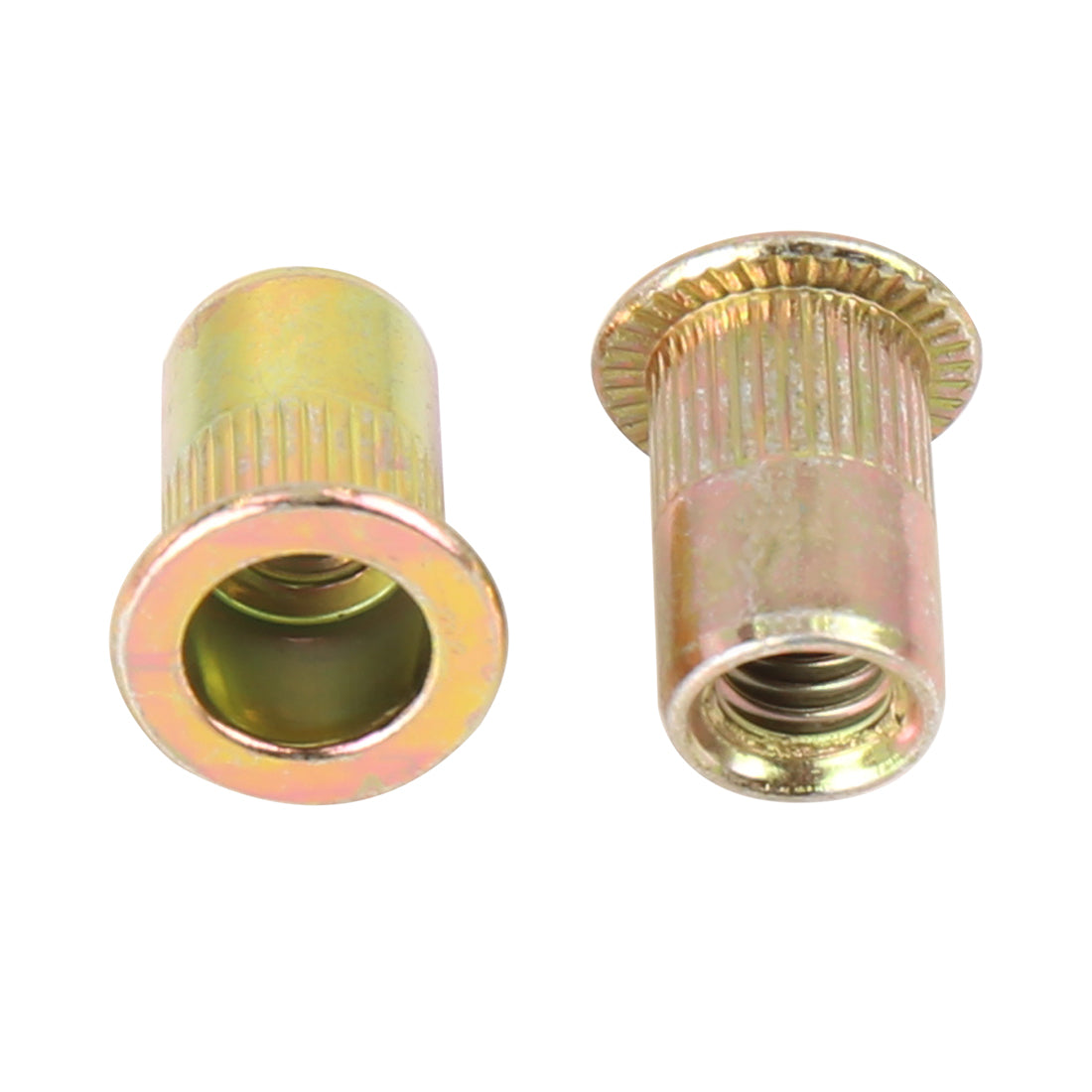 Harfington 110 Pcs Zinc Plated Carbon Steel Car Flat Head Rivet Nut Threaded Insert