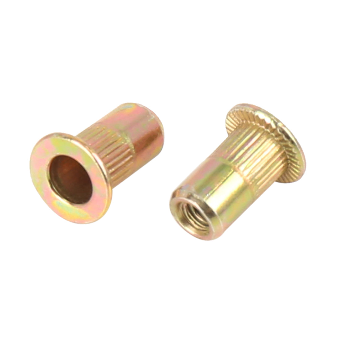 Harfington 55 Pcs Zinc Plated Carbon Steel Car Flat Head Rivet Nut Threaded Insert