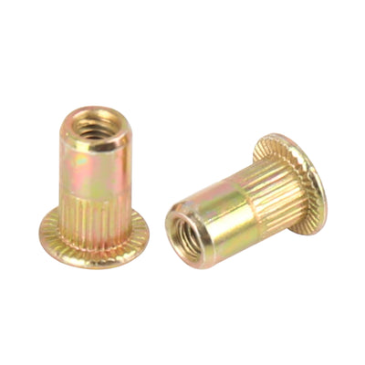 Harfington 30 Pcs M3 Zinc Plated Carbon Steel Car Flat Head Rivet Nut Threaded Insert