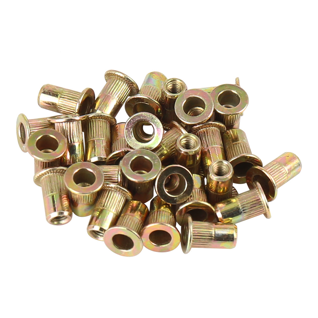 Harfington 30 Pcs M3 Zinc Plated Carbon Steel Car Flat Head Rivet Nut Threaded Insert