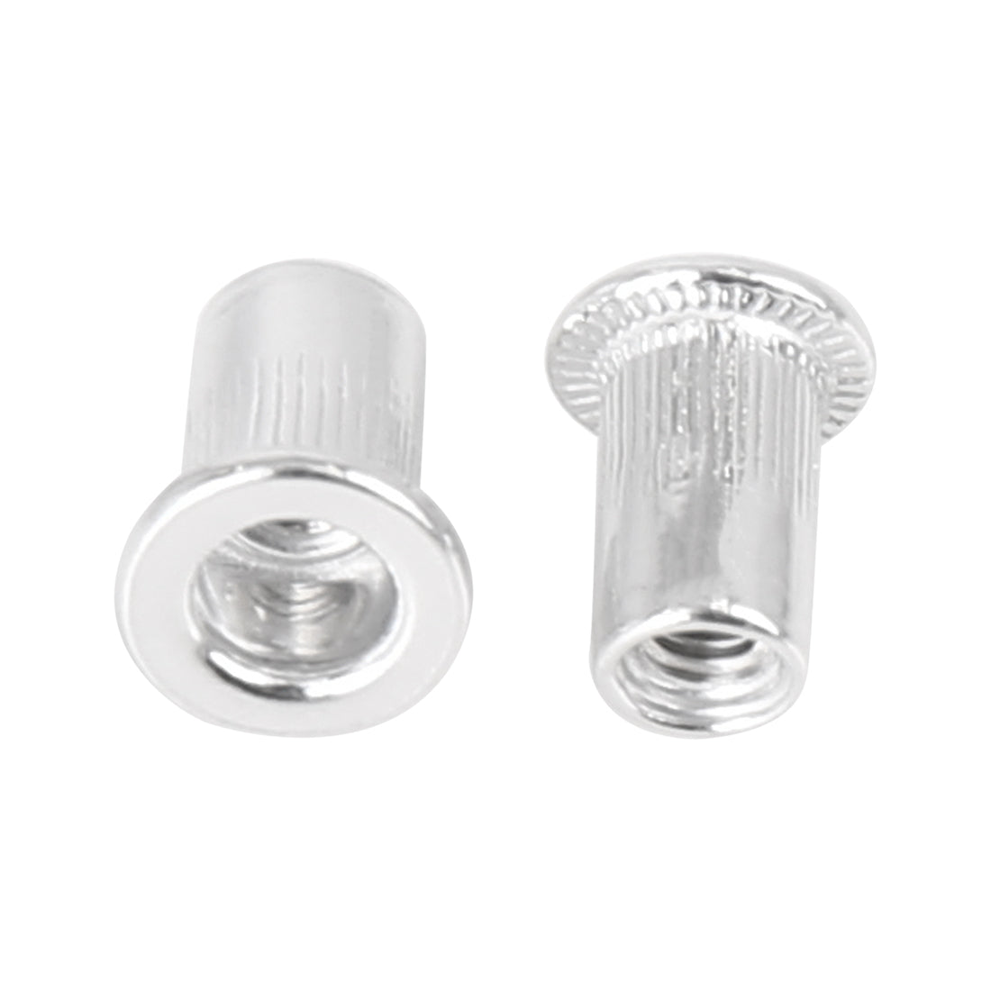 Harfington 55 Pcs Silver Tone Aluminum Alloy Car Flat Head Rivet Nut Threaded Insert