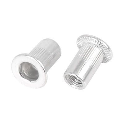 Harfington 55 Pcs Silver Tone Aluminum Alloy Car Flat Head Rivet Nut Threaded Insert