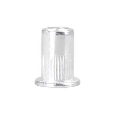 Harfington 55 Pcs Silver Tone Aluminum Alloy Car Flat Head Rivet Nut Threaded Insert
