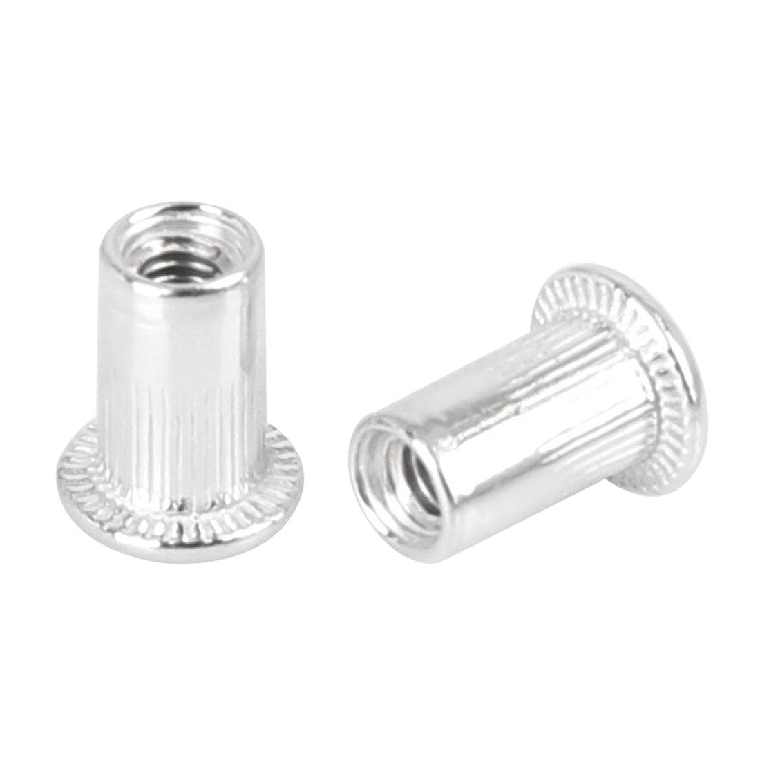 Harfington 110 Pcs Silver Tone Aluminum Alloy Car Flat Head Rivet Nut Threaded Insert