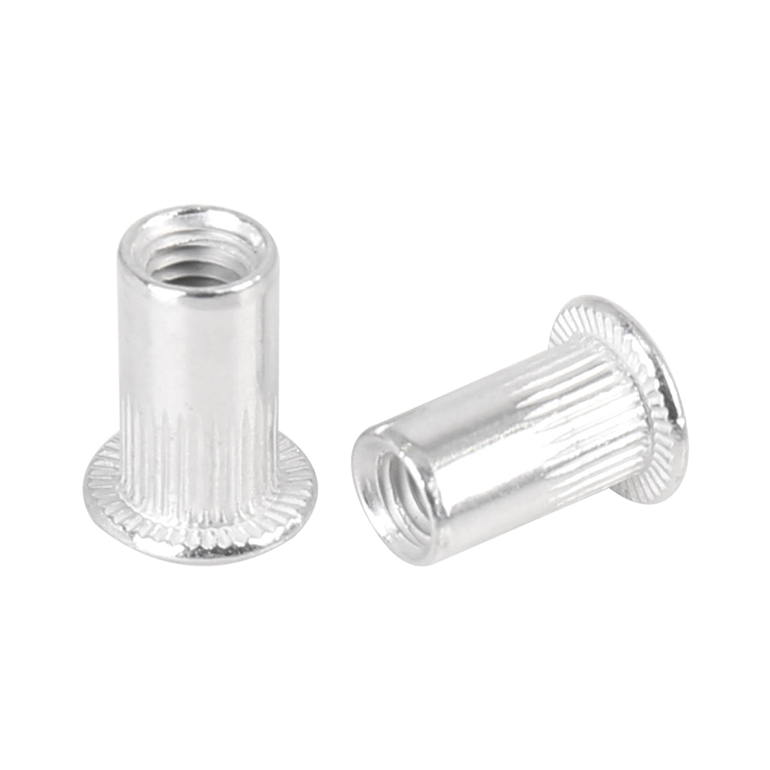 Harfington 110 Pcs Silver Tone Aluminum Alloy Car Flat Head Rivet Nut Threaded Insert