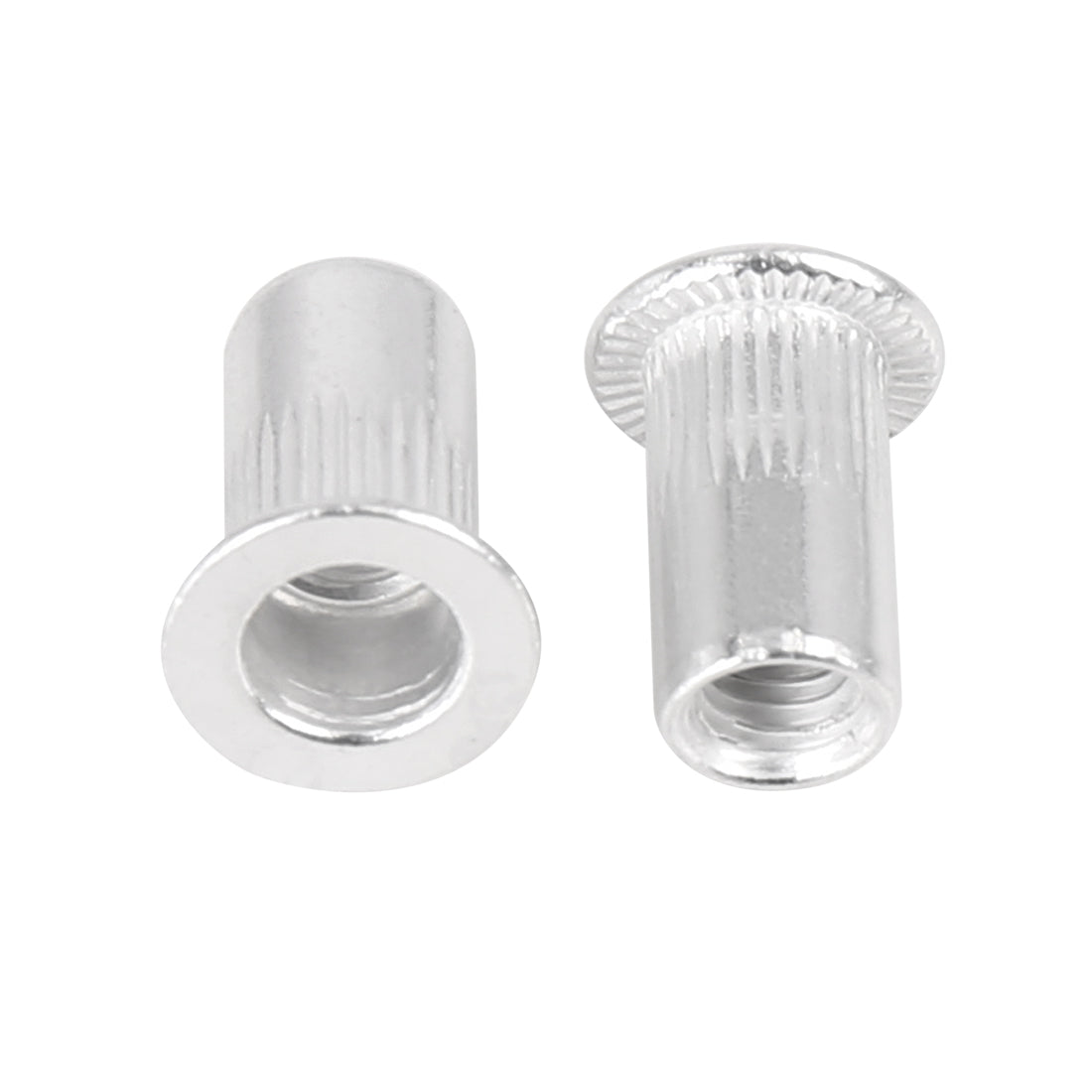 Harfington 110 Pcs Silver Tone Aluminum Alloy Car Flat Head Rivet Nut Threaded Insert