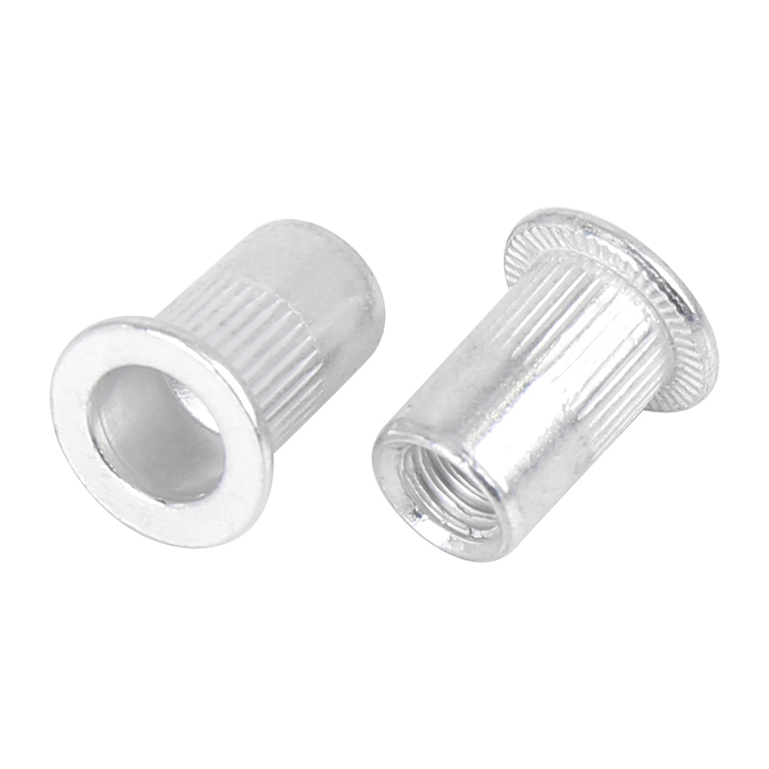 Harfington 110 Pcs Silver Tone Aluminum Alloy Car Flat Head Rivet Nut Threaded Insert
