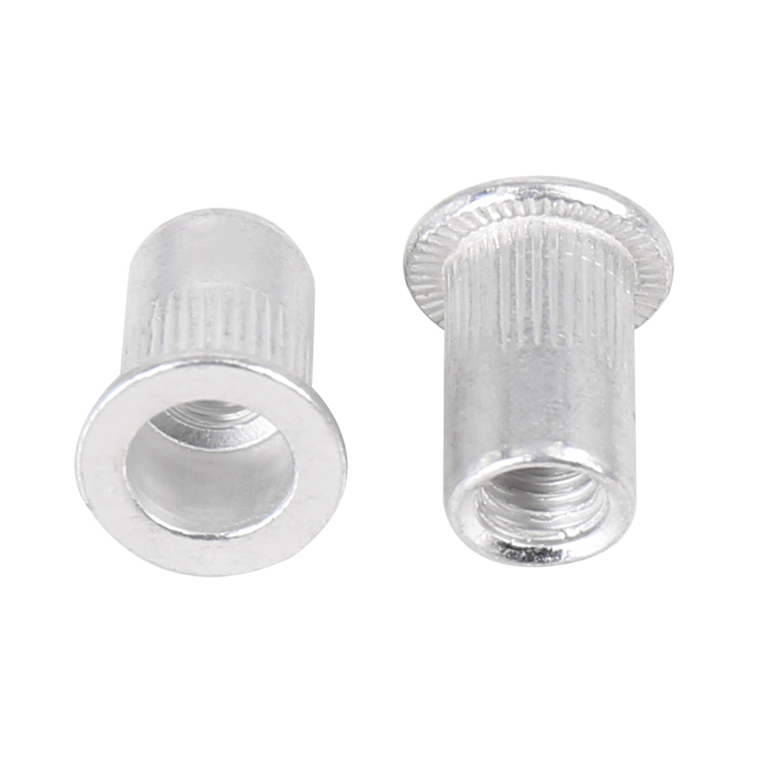 Harfington 110 Pcs Silver Tone Aluminum Alloy Car Flat Head Rivet Nut Threaded Insert