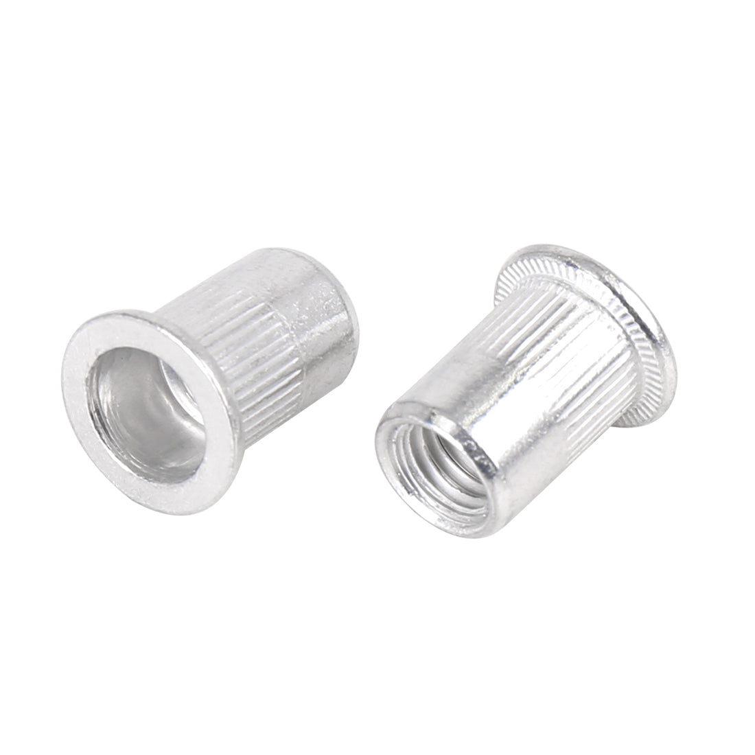 Harfington 110 Pcs Silver Tone Aluminum Alloy Car Flat Head Rivet Nut Threaded Insert
